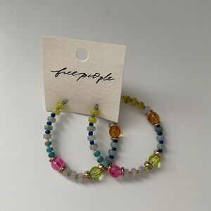Free People Colorful Beaded Hoop Earrings